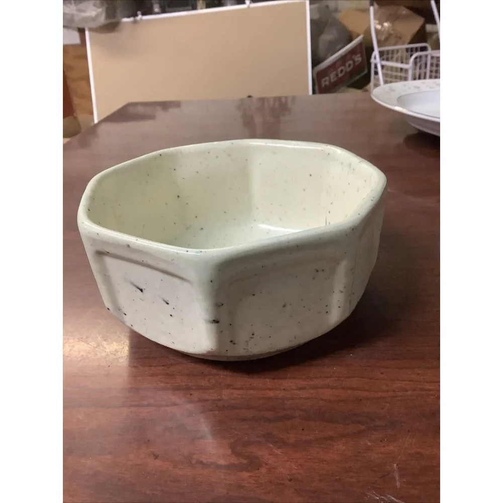Vintage Manley Pottery Planter Light Green Speckled 5.5” Plants Succulents 1950s